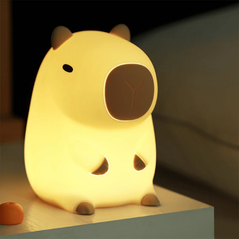 Cute capybara night light with soft LED for kids' bedroom